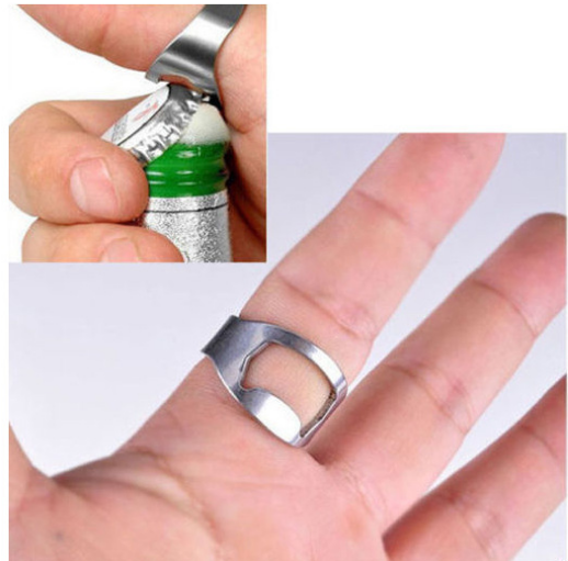 Four Colors Stainless Steel Finger Ring Ring-Shape Beer Bottle Opener for Beer Bar Tool