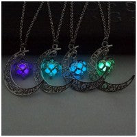 Glowing Pendant Necklaces Silver Plated Chain Necklaces - Minihomy