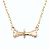 Jewelry Simple Diamond-studded Dog Bone Necklace - Minihomy