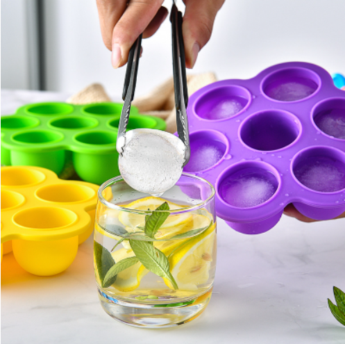 Kitchen Summer Home-Made Ice Cream 7-Hole Silicone Popsicle Multifunctional Ice Tray Mold - Minihomy