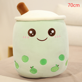 Cute Fruit Drink Plush Stuffed Soft Strawberry Milk Boba Tea Plush