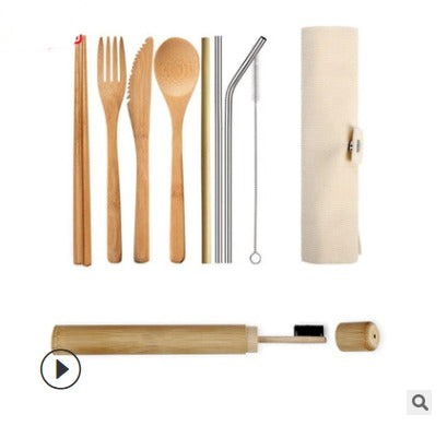 Portable Bamboo Tableware 6-Piece Set - Minihomy