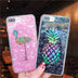 Compatible with Apple, Compatible with Apple , Glitter Laser Case For iPhone 7 8 Plus Flamingo Pineapple Phone Cases For iPhone X 7 6 6S Plus Hard PC Back Cover - Minihomy