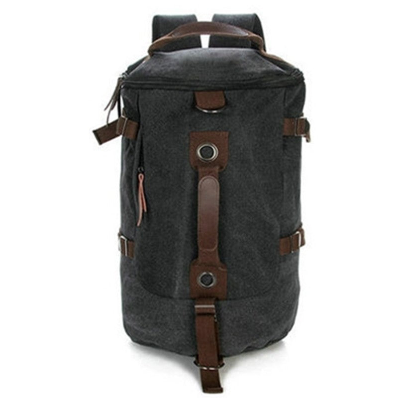 Large Capacity Travel Mountaineering Backpack Bags Canvas Bucket Shoulder Bag - Minihomy