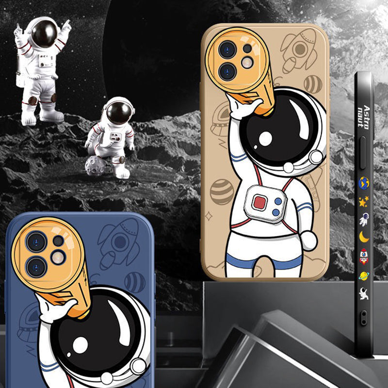 Cartoon Astronaut Creative Planet Silicone Phone Case