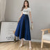 Ladies Mid-length Denim Umbrella Skirt - Minihomy