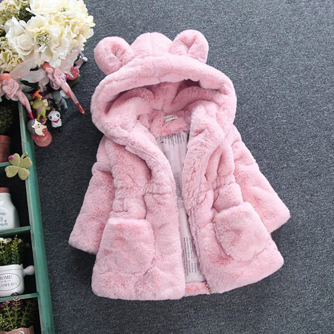 Baby girl coat wool sweater fur padded jacket - Minihomy