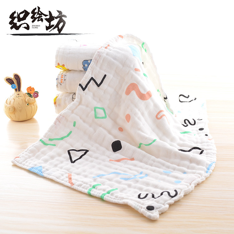 Cotton 6-layer washed gauze folds children's towel - Minihomy