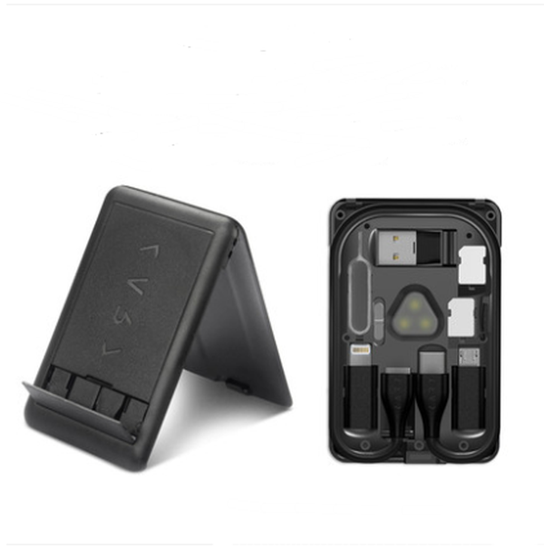 Multifunctional urban survival card data cable storage bag tool card portable finishing package x wireless charger - Minihomy