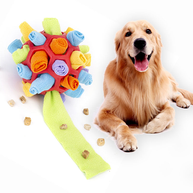 Pet Dog Sniff & Snack Puzzle Ball Train'n'Treat Snuffle Ball Canine Enrichment Nose Pad Toys - Minihomy