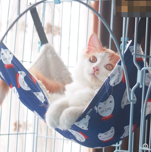 Cat cage with hammock hanging cat bed four seasons cat mat - Minihomy