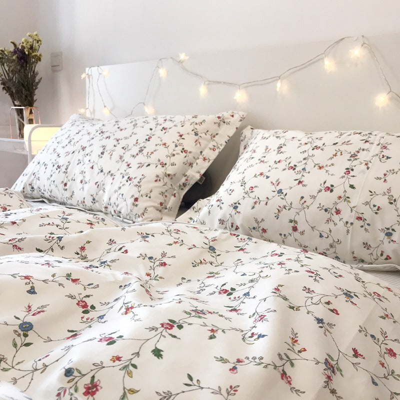 Four-piece set of small floral cotton bed - Minihomy