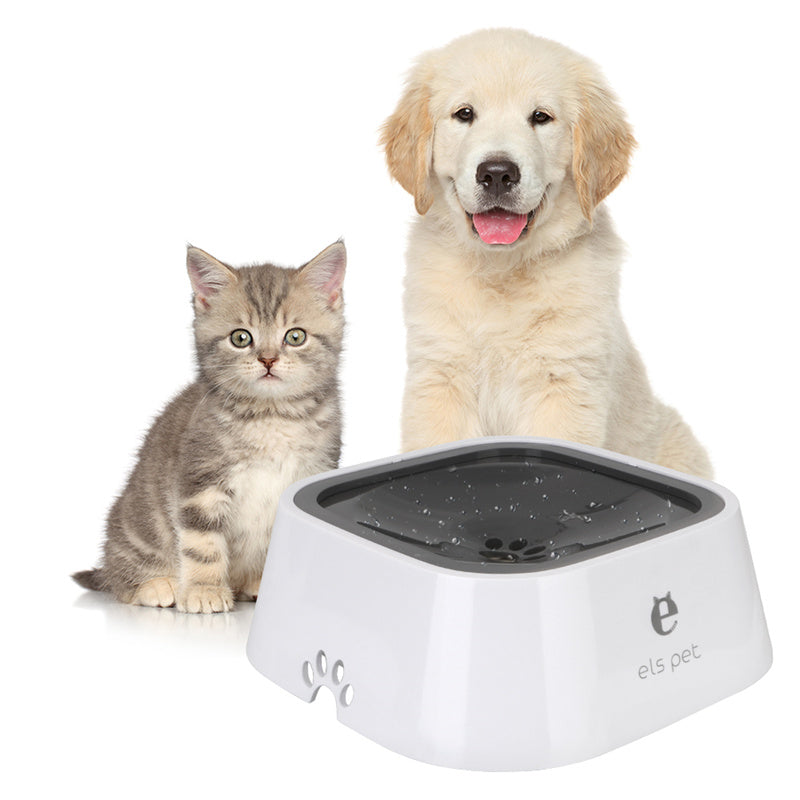 Cat Dog Water Bowl Carried Floating Anti-Overflow Slow Water Feeder Dispenser