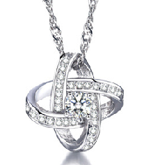 925 Sterling Silver Necklace For Women Forever Heart  Zircon Mosaic Necklaces & Pendants Gift