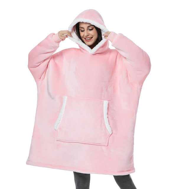 Mink Fleece Warm Loose Blanket Sweater