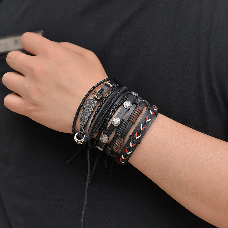 Multilayer Leather Bracelet  For Men - Minihomy