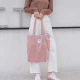 Corduroy Canvas Tote Handbag Female Cloth Shoulder Bags - Minihomy