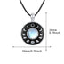 Moon Phase Necklace Moonstone Pendant S925 Sterling Silver Round Lunar Phases of The Moon Jewelry - Minihomy