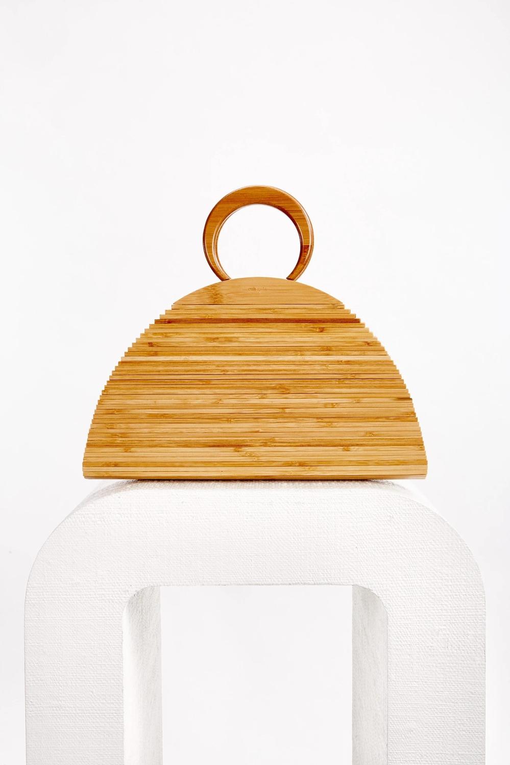 Retro portable bamboo straw woven bag