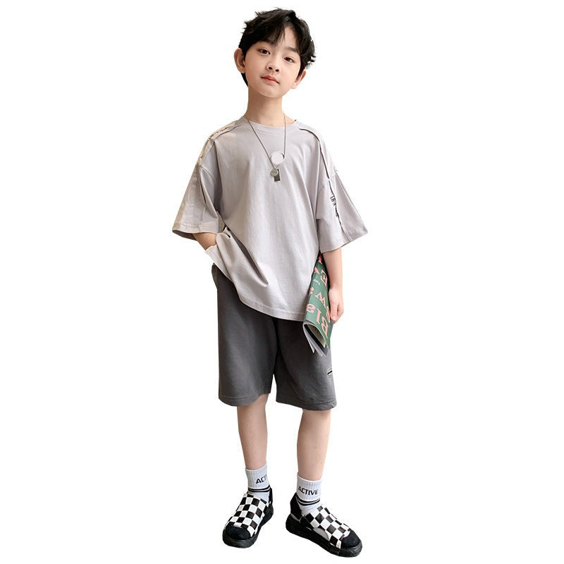 Children Summer Boy T-Shirt Shorts 2Pcs/set