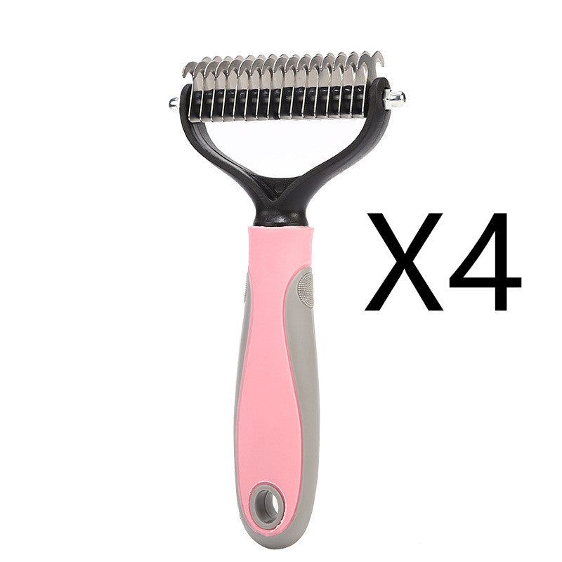 Stainless Double-sided Pet Brush Hair Removal Comb Grooming Dematting - Minihomy