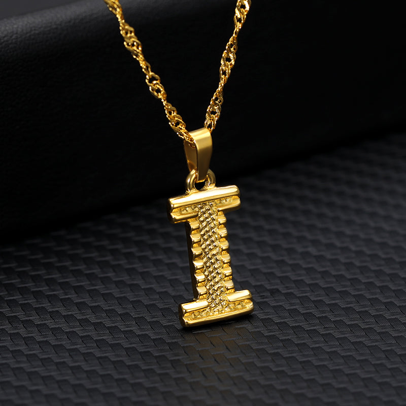 26 letters gold-plated pendant necklace - Minihomy