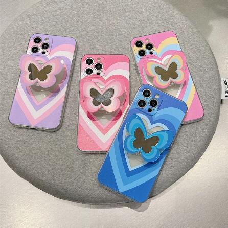 Color Butterfly Stand Silicone Phone Case - Minihomy