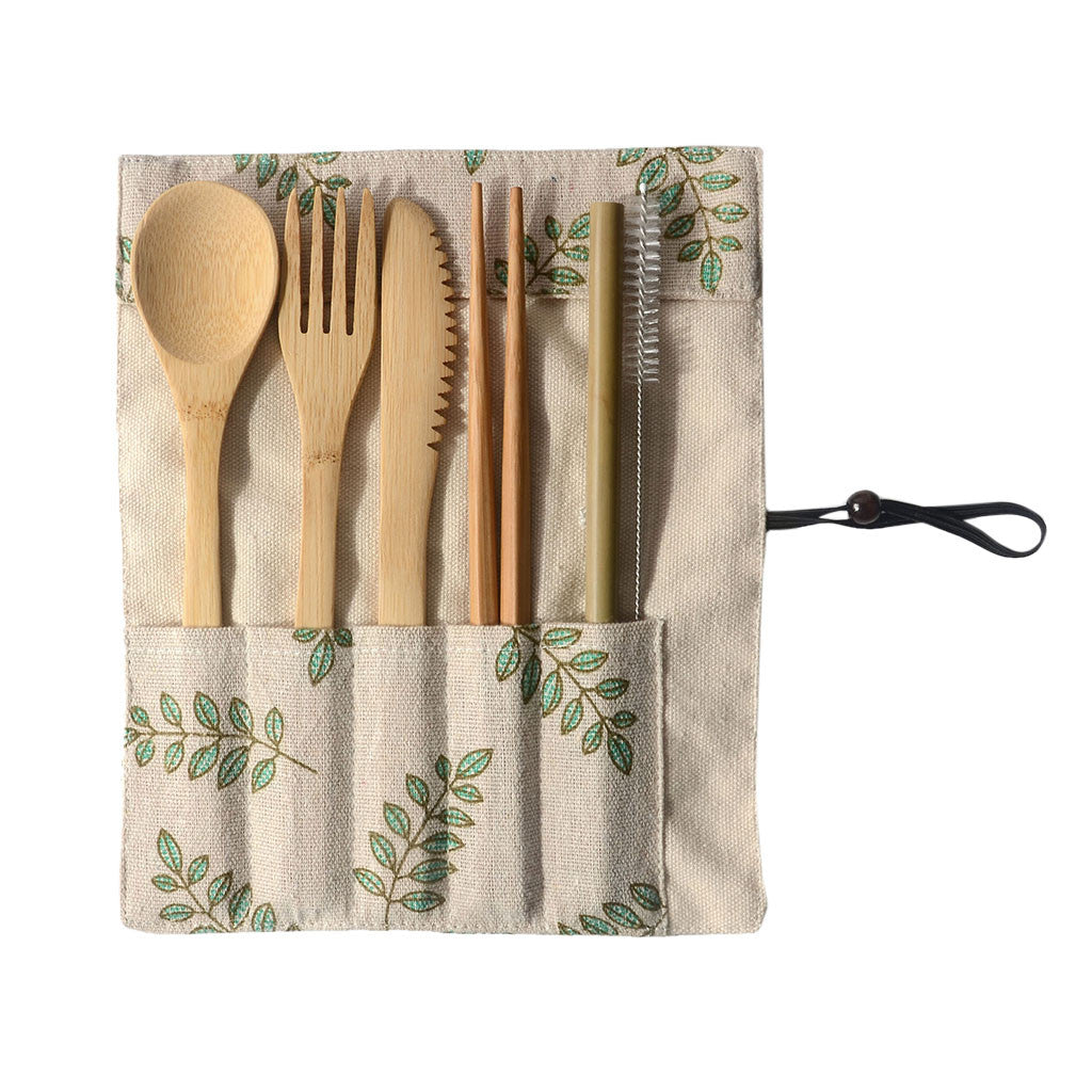 Portable Bamboo Tableware 6-Piece Set - Minihomy