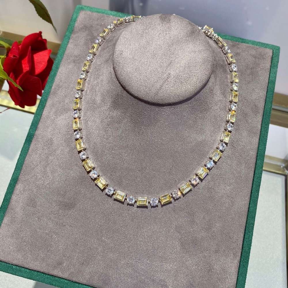 Moissanite Single Row Full Of Diamond Collarbone Chain Women - Minihomy