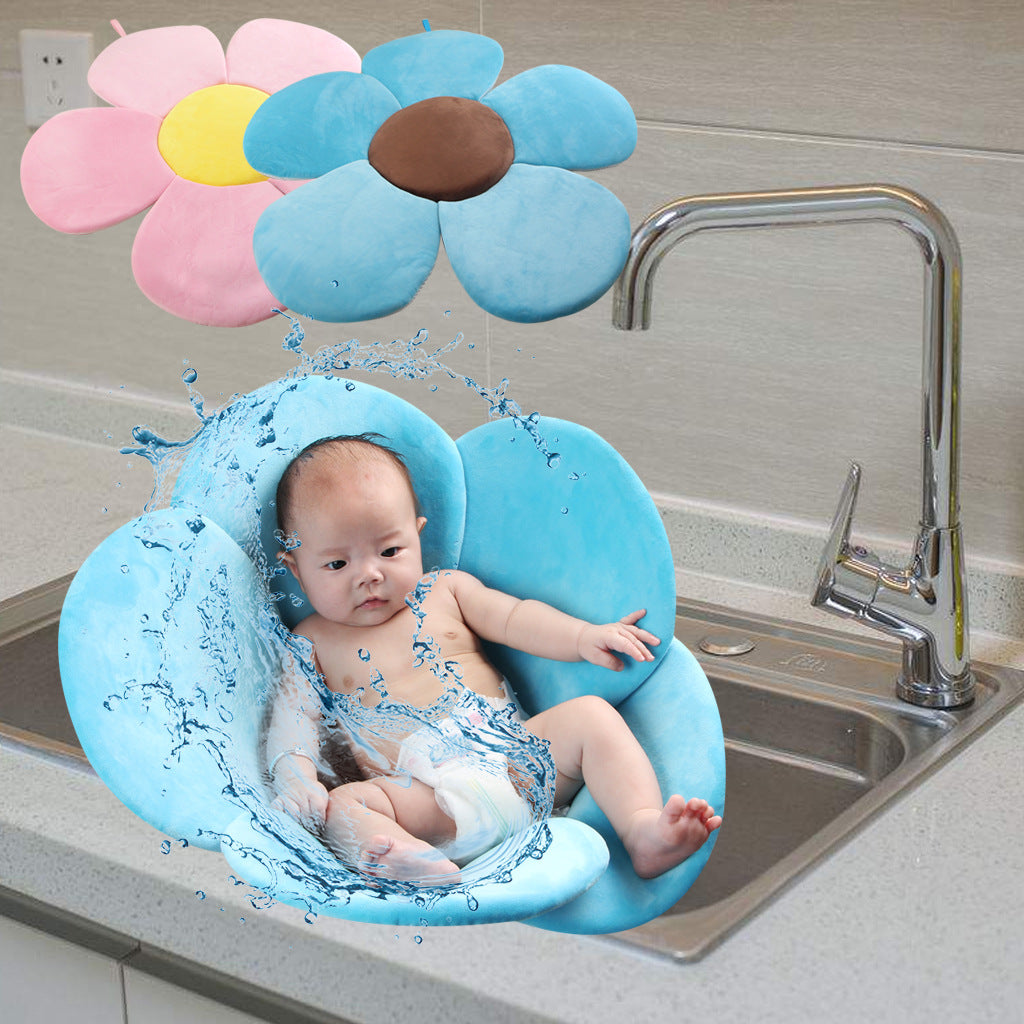 Baby Bath Mat Flower-shaped Soft Short Plush Blooming Shower Pads