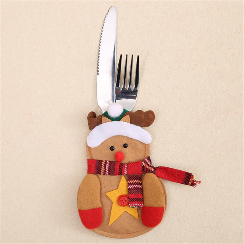 Christmas Decoration Layout Pocket Fork Knife Cutlery Holder - Minihomy