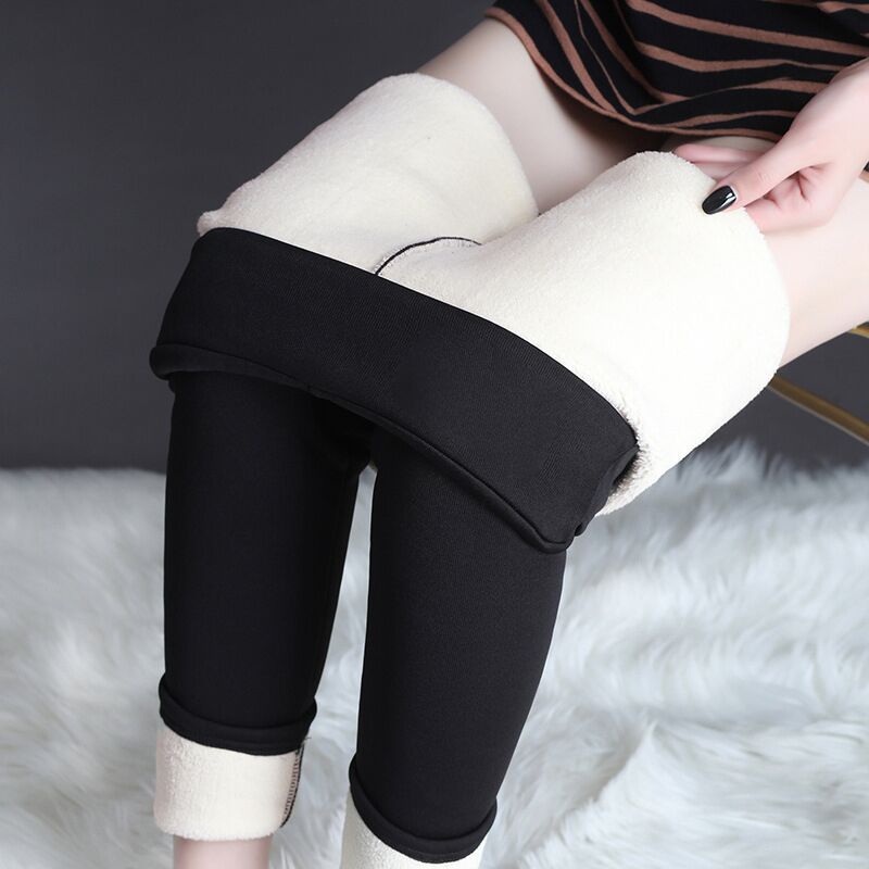 Warm Thick High Stretch Lamb Cashmere Leggings - Skinny Fitness Woman Pants