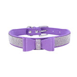 Rhinestone Bow Pet Dog Collar Leash - Minihomy