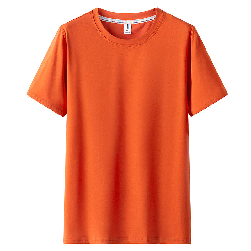 Men Short Sleeved Round Neck Solid Color Clothes - Minihomy