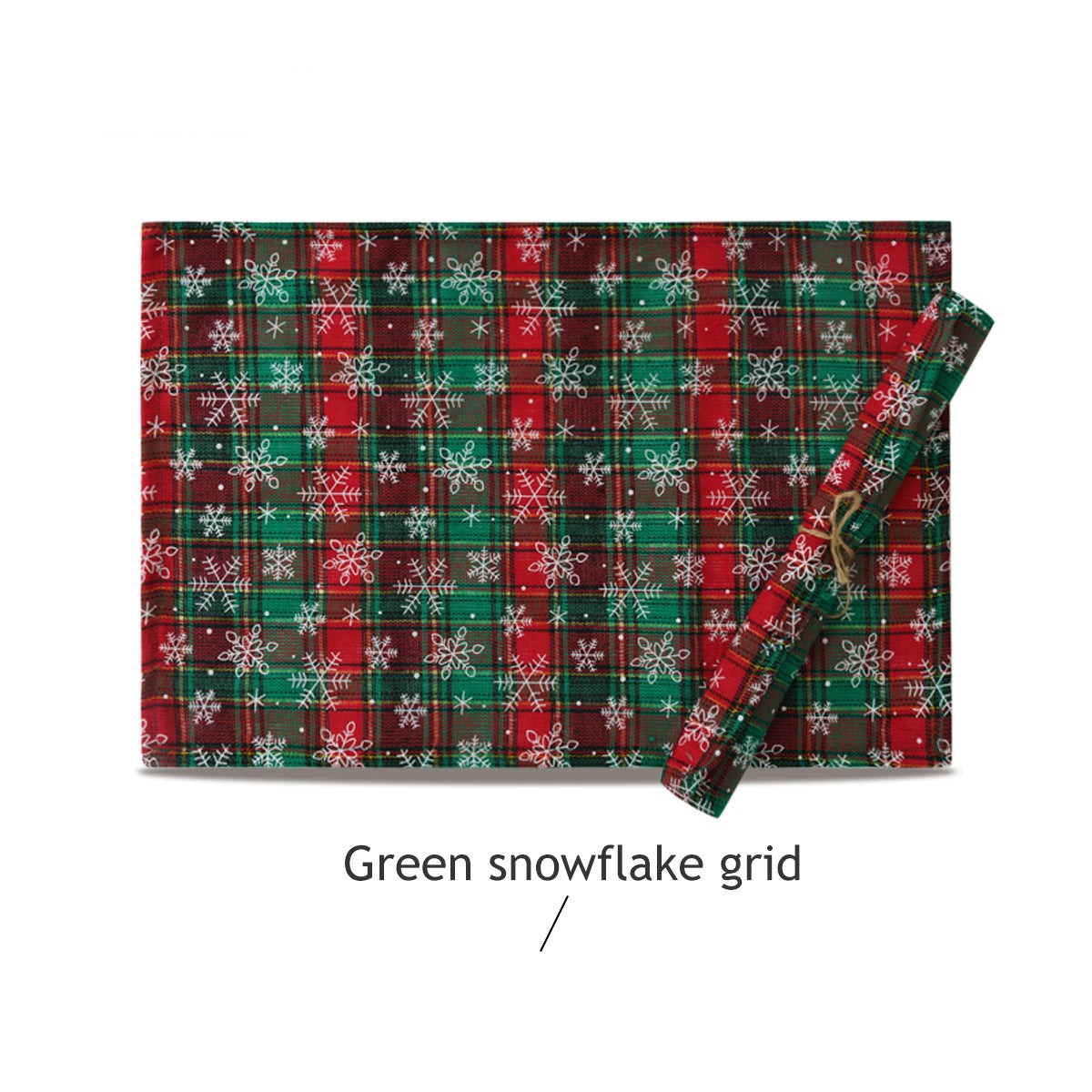 Christmas Series New Year Cloth Plaid Table Flag Insulation Pad - Minihomy