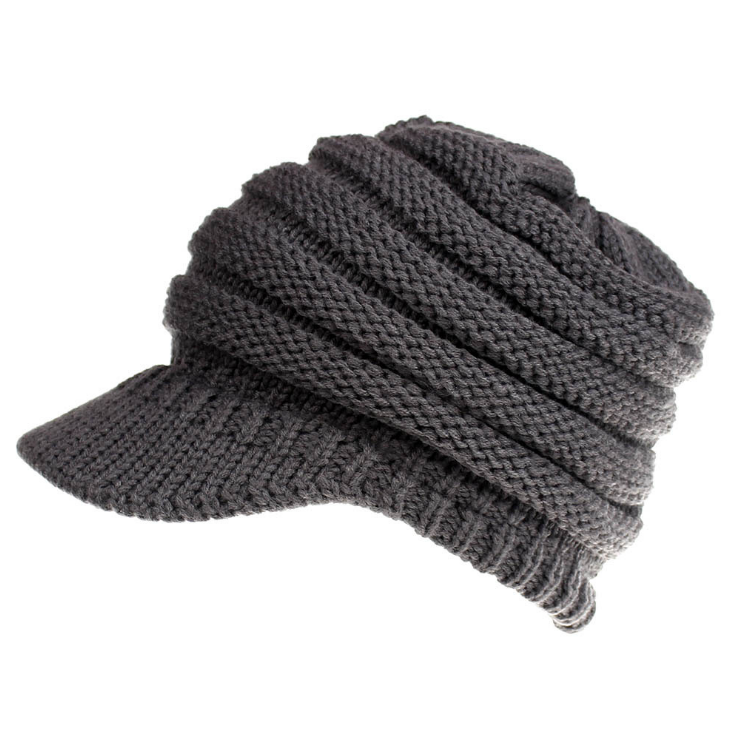 Knitted Baseball Cap Messy Bun Beanie Women Ponytail Beanies Autumn Winter Hats Female Soft Knitting Caps Warm Ladies Skullies