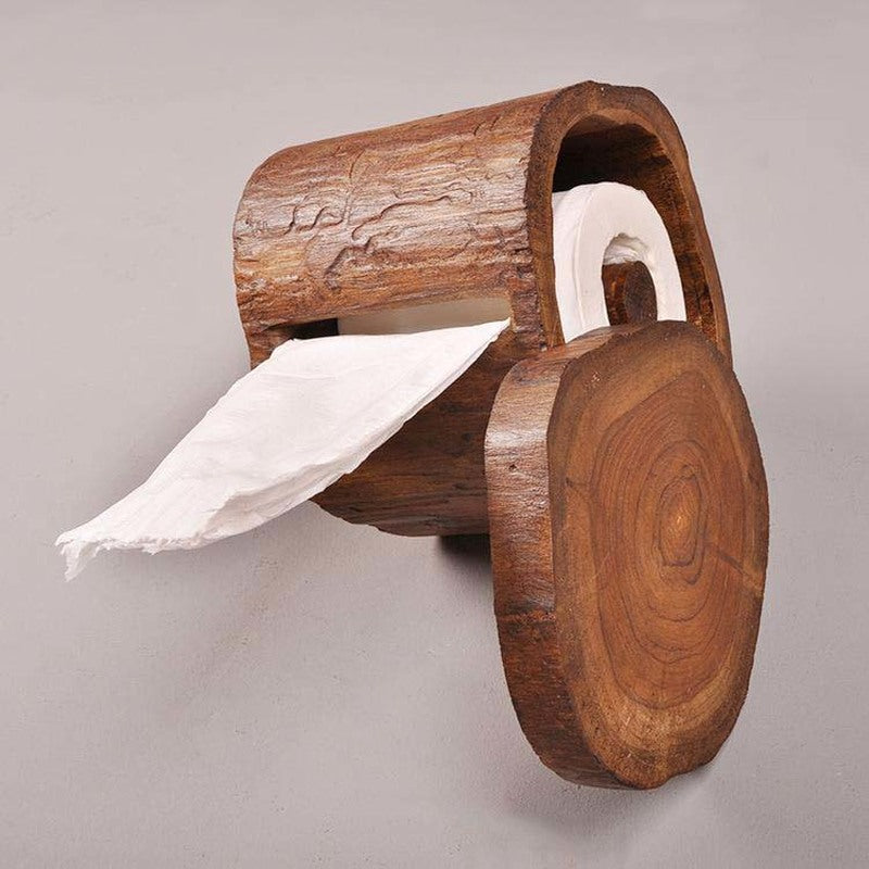 Bathroom KIitchen Toilet Thai Solid Wood Roll Paper Tube - Minihomy