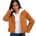 Corduroy lambskin padded jacket long - Minihomy