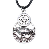 Men's Vintage Pentagram Crow Pendant Necklace