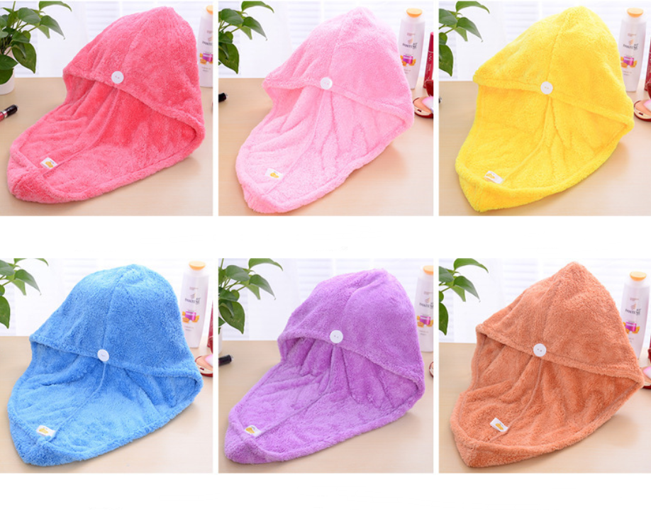 Korean version of coral fleece dry hair cap dry hair towel