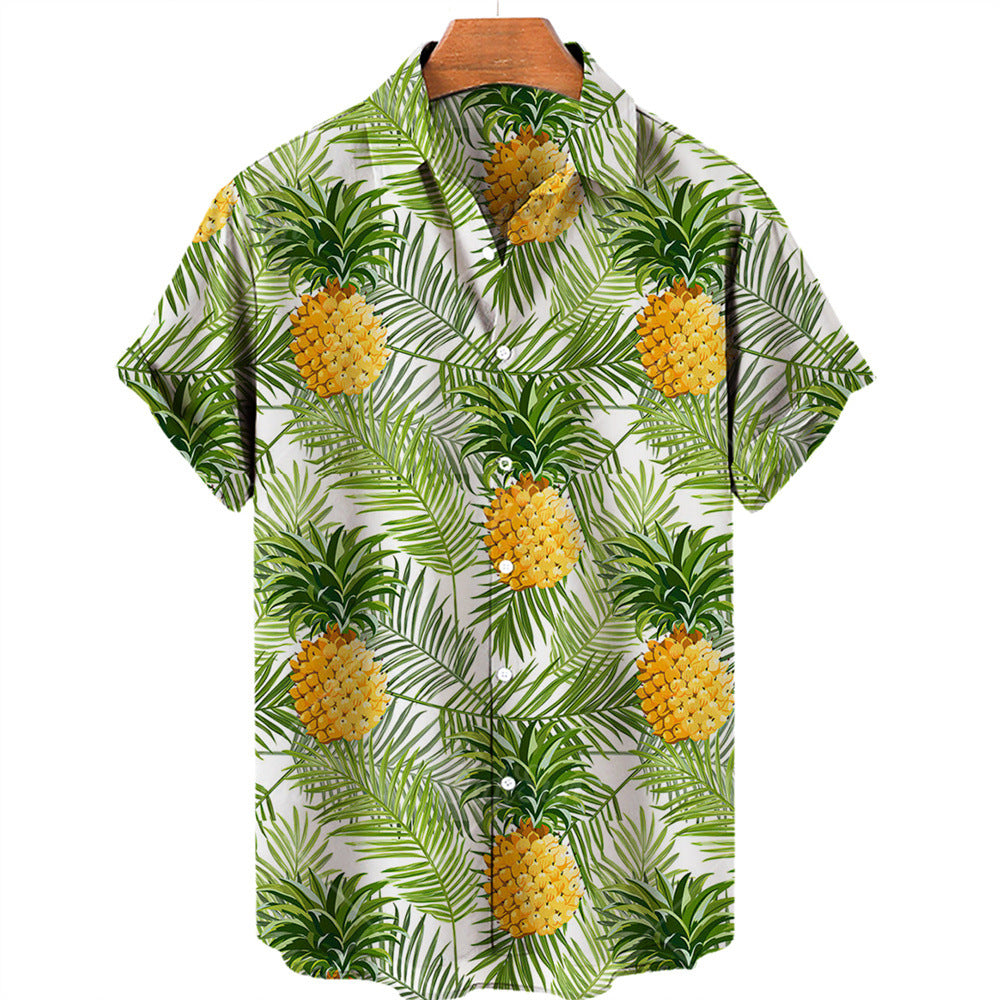 Casual Fruit Print Hawaiian Shirt For Men - Minihomy