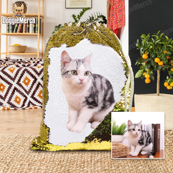 Custom Sequins Backpack of Your Pet's Photo - Minihomy