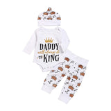 New Baby boys Clothing Set Tops Romper Crown Pants