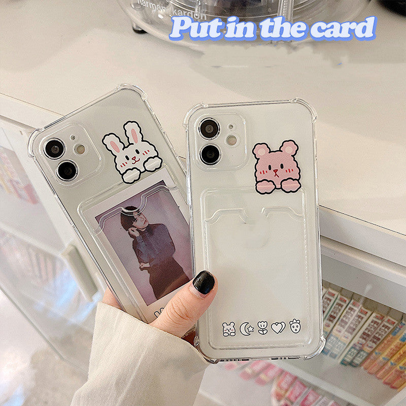 Cartoon Transparent Card Phone Case