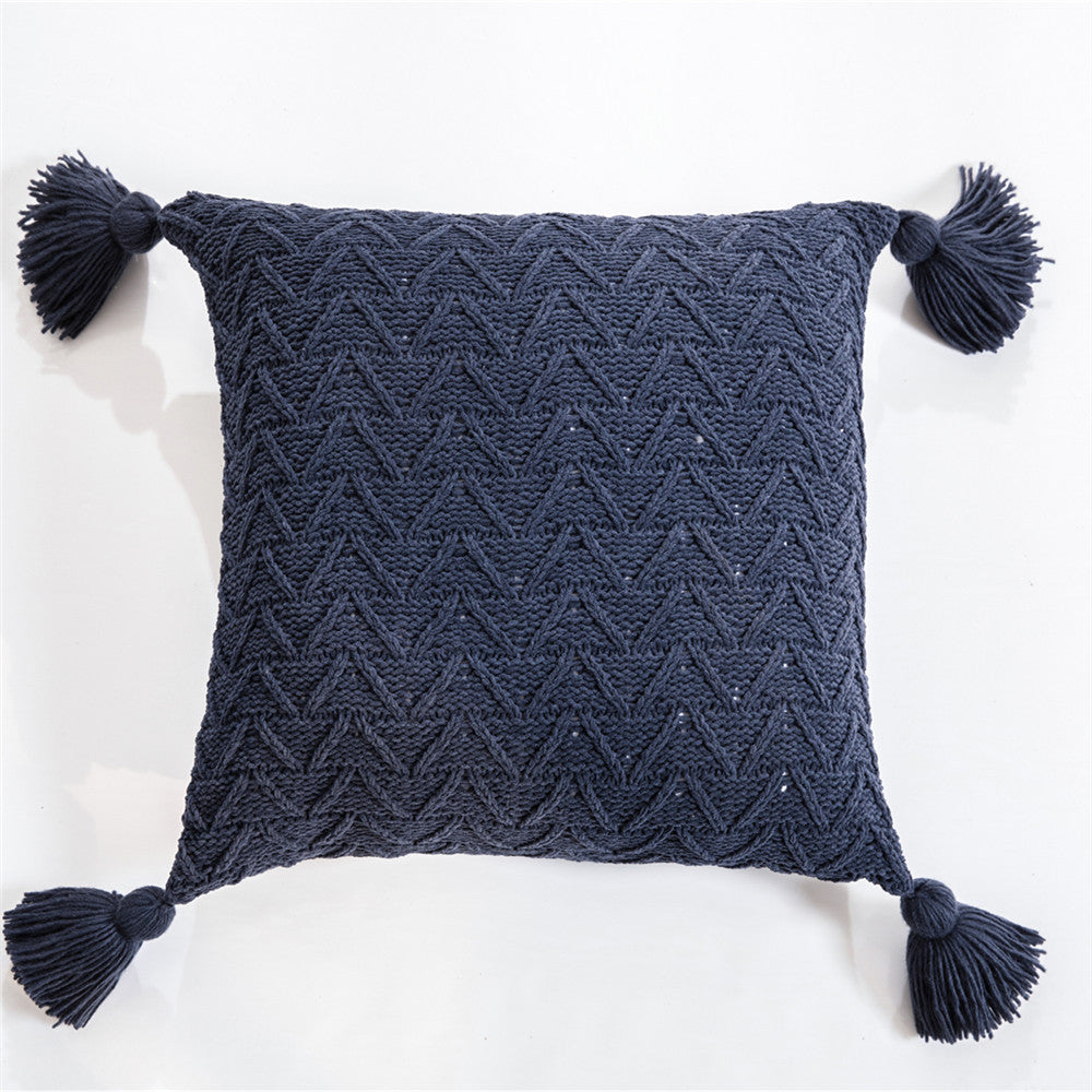 Chenille knitted quilted pillowcase - Minihomy