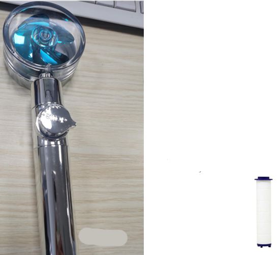 Turbo Propeller Shower Head Water Saving High Preassure Flow 360 Degrees With Fan Extension