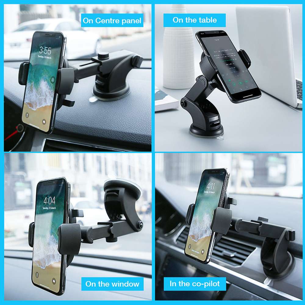 Car Phone Holder Long Rod Telescopic Car Dashboard Suction Cup Type - Minihomy