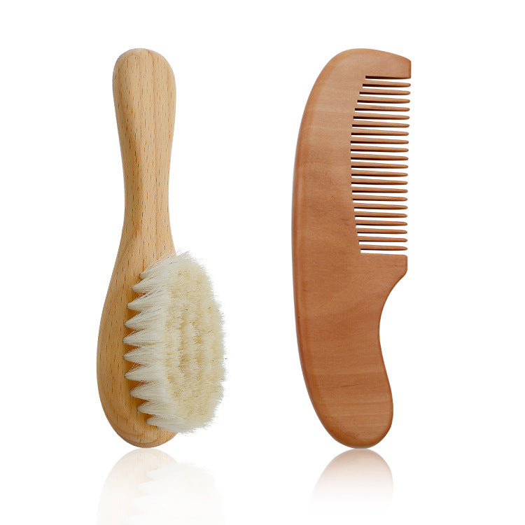 Baby Wool Brush Set Scrubbing Brush Shower Comb