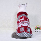 Dog Cat Sweater Pet Christmas Knitting High Collar Clothes