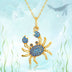 Silver blue crab spinel necklace women